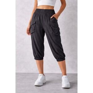 Rag & Bone 100%Silk Cargo Jogger Pants Brown Cropped Size 8